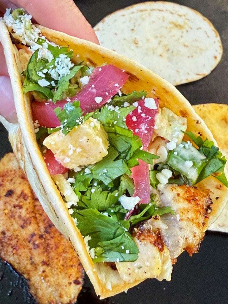 Blackstone Pineapple Sriracha Fish Tacos