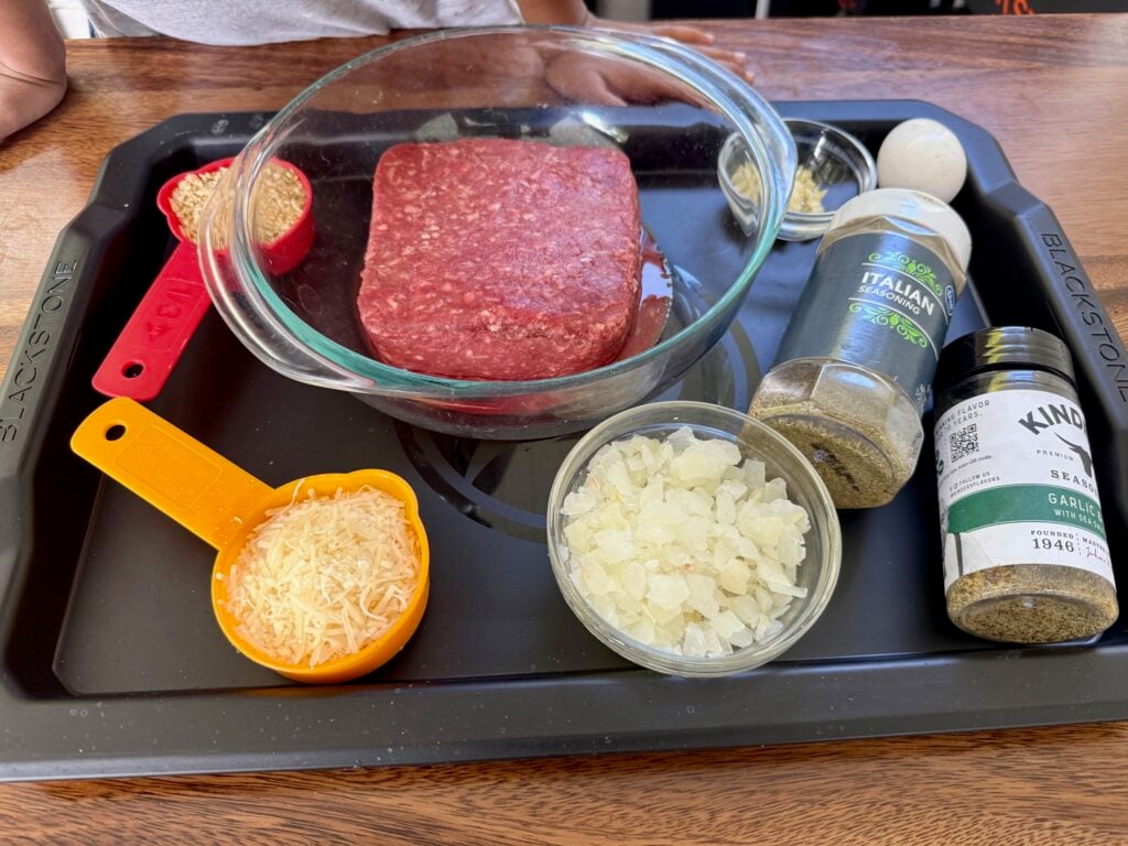 ingredients for Smoked Meatballs with Burrata Cheese