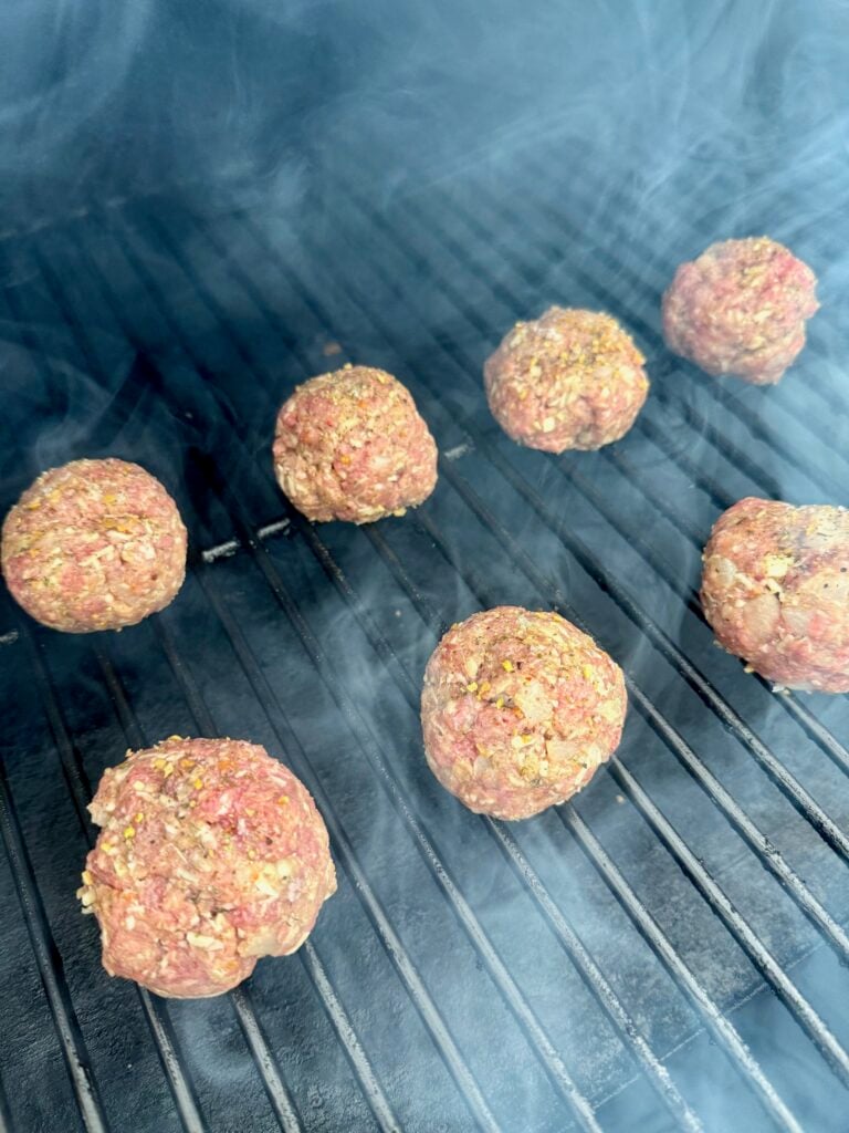 Smoked Meatballs with Burrata Cheese before cooking