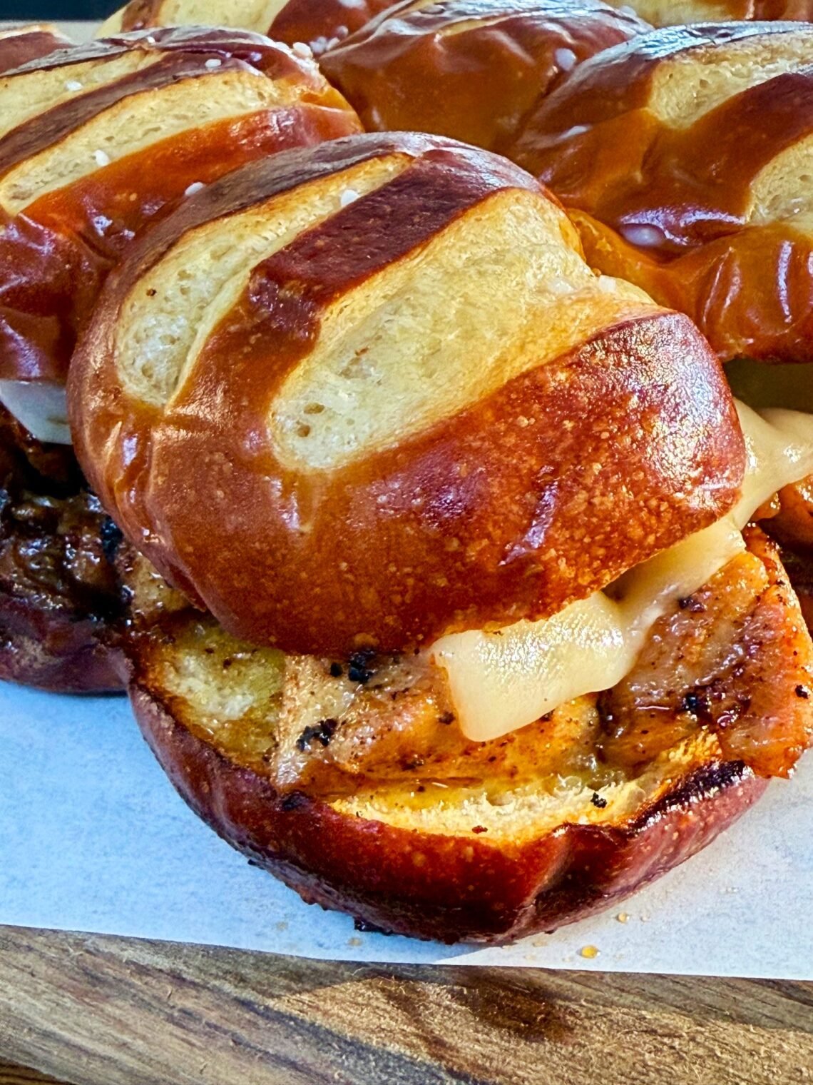 Blackstone Hot Honey Mustard Chicken Sliders