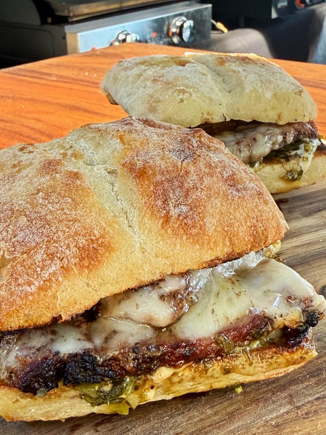 Blackstone Asiago Chimichurri Steak Sandwiches
