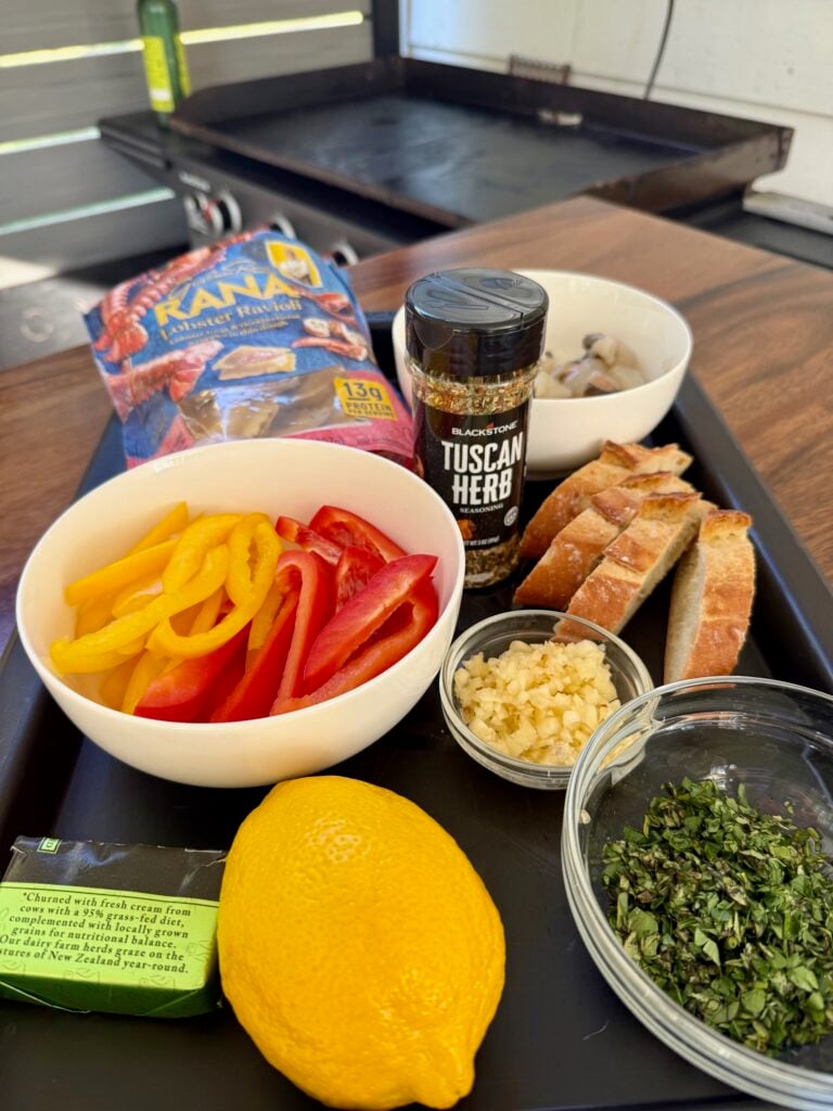 ingredients on a tray