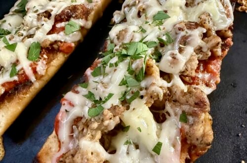 Blackstone Cheesy Sausage Baguettes