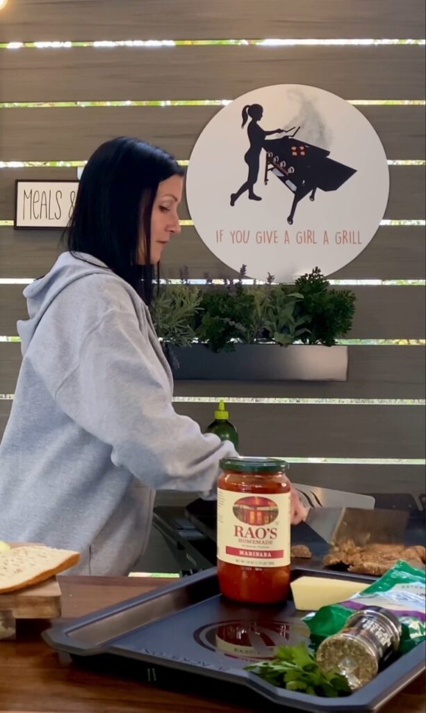 cooking sausage on the griddle