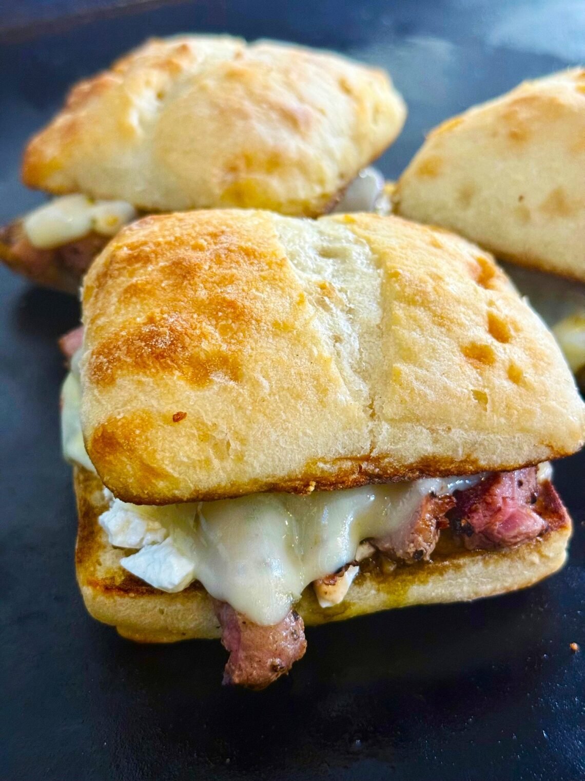 Blackstone Pesto Goat Cheese Steak Sandwiches