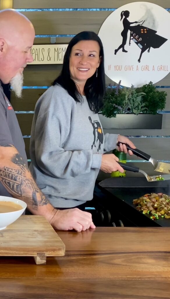 making food on the Blackstone griddle