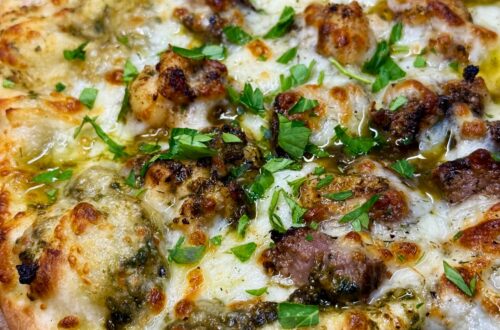 Steak and Lobster Outdoor Pizza