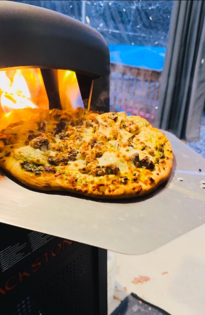 Steak and Lobster Outdoor Pizza