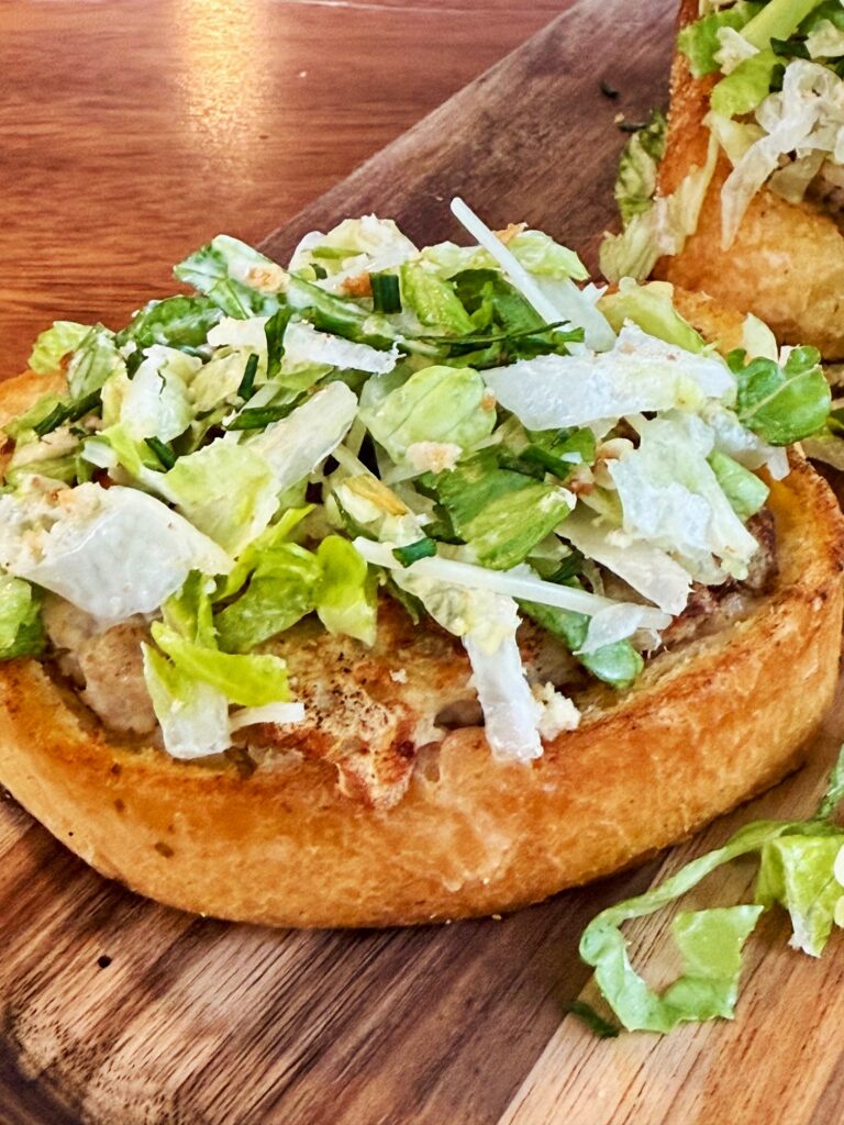 Blackstone Chicken Caesar Garlic Toast