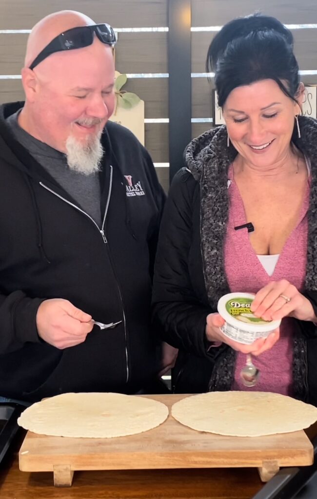 making Blackstone French Onion Crunchwraps