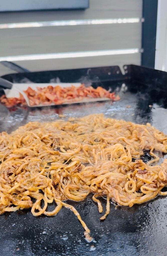 Blackstone Caramelized Onions and Bacon