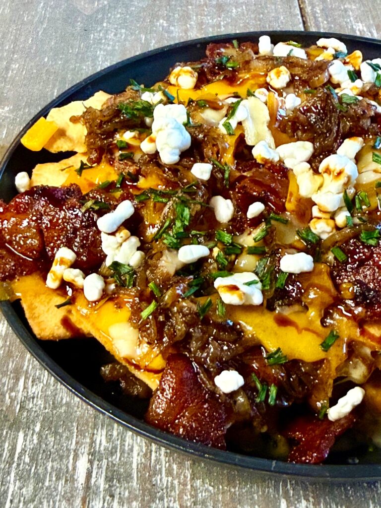 Caramelized Onion Bacon Nachos