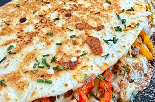 Blackstone Taco and Sweet Pepper Quesadillas
