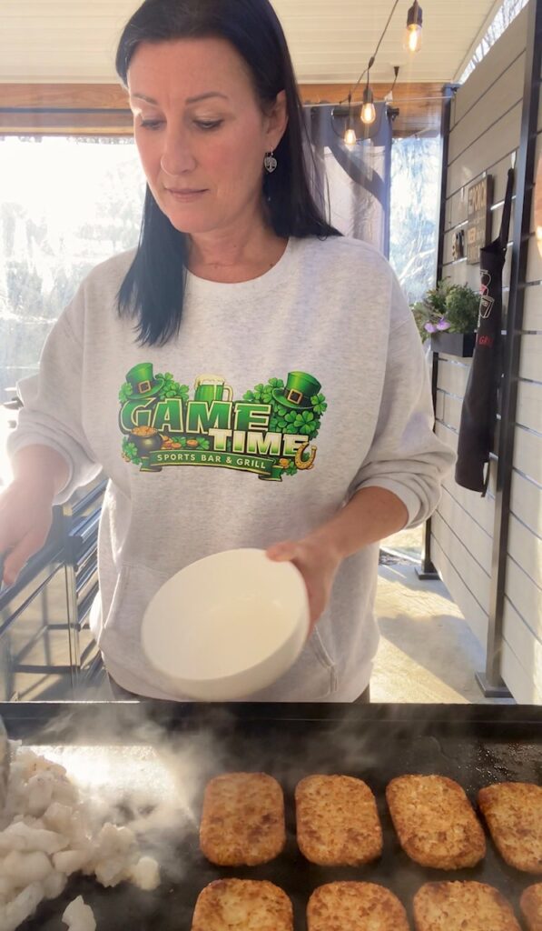 Blackstone Spicy Shrimp Loaded Hash Browns