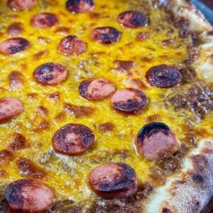 Chili Cheese Dog Outdoor Pizza