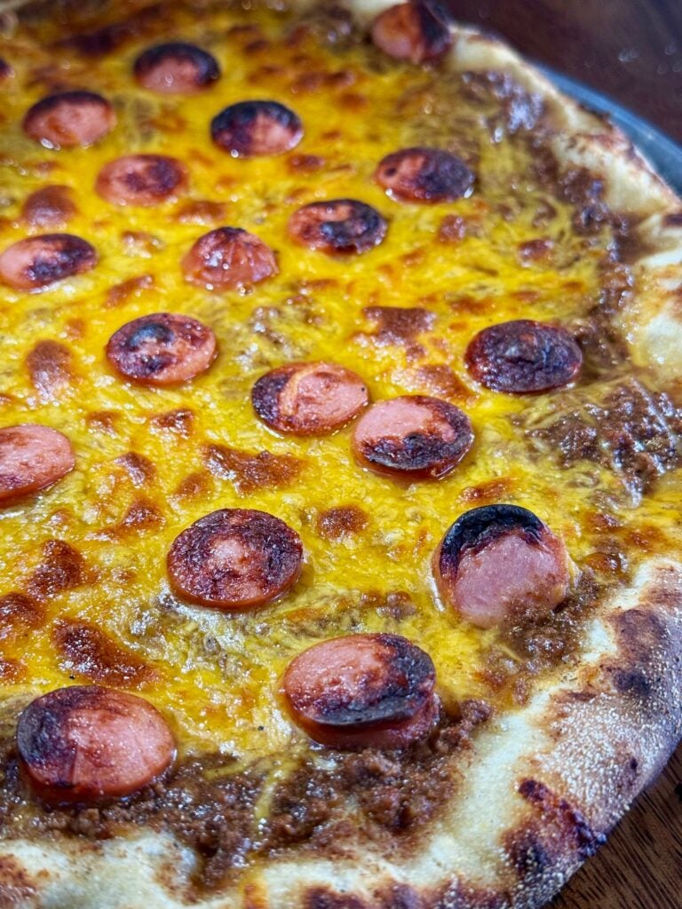 Chili Cheese Dog Outdoor Pizza