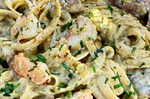 Blackstone Lemon Pesto Surf and Turf Alfredo