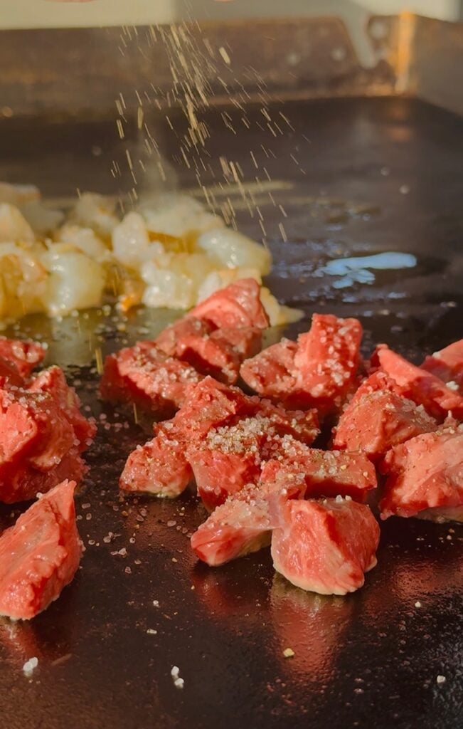 steak and shrimp before cooking