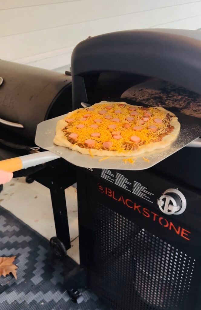 Chili Cheese Dog Outdoor Pizza