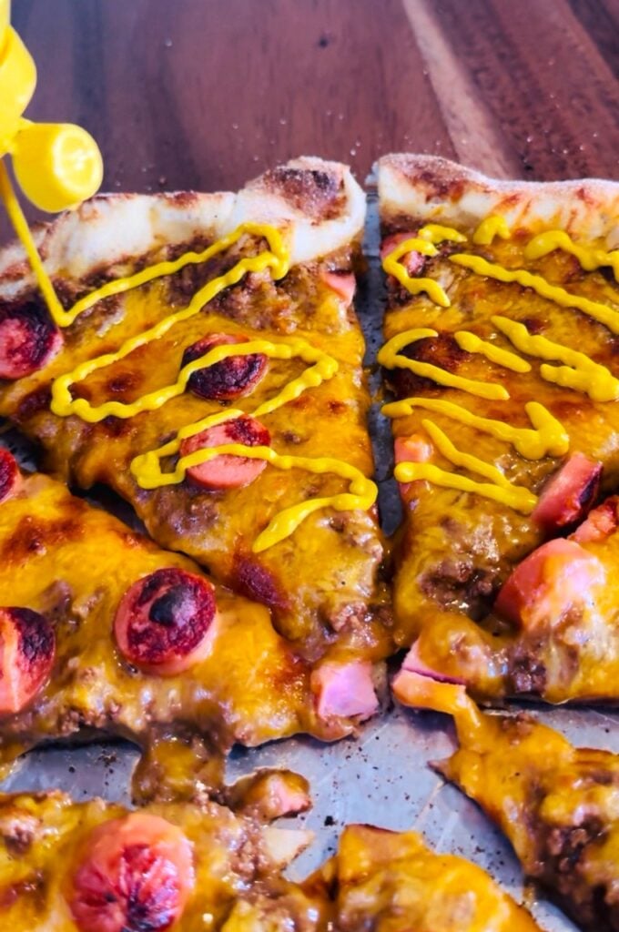 Chili Cheese Dog Outdoor Pizza