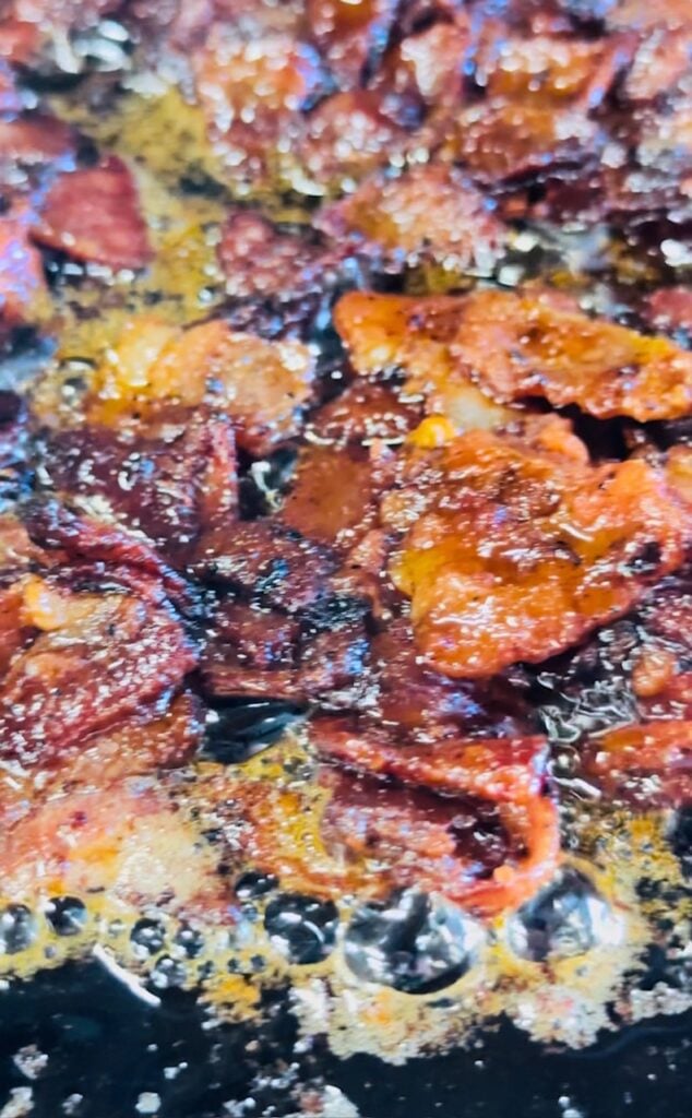 making the jelly bacon