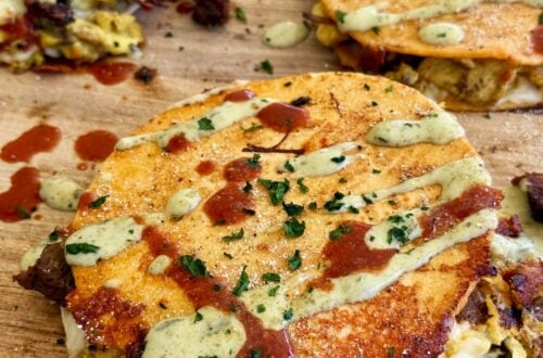 Blackstone Birria Breakfast Quesadillas