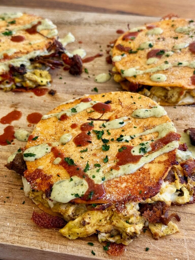 Blackstone Birria Breakfast Quesadillas