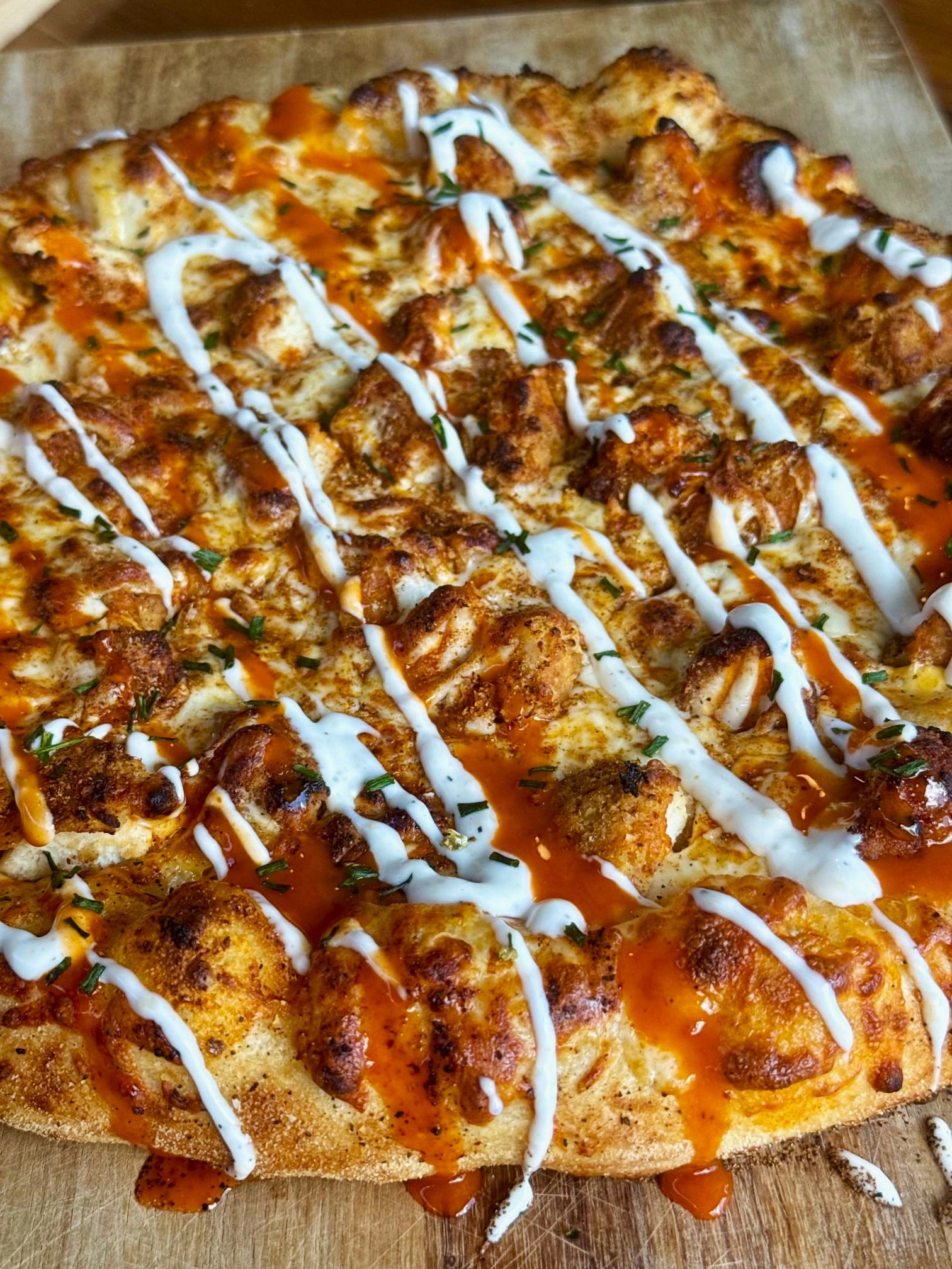 Crispy Buffalo Chicken Outdoor Pizza - If You Give a Girl a Grill