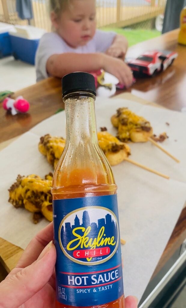 Blackstone Chili Cheese Dog Skewers