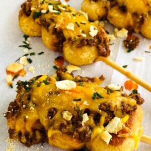 Blackstone Chili Cheese Dog Skewers