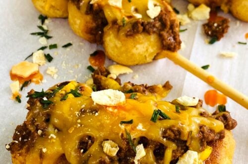 Blackstone Chili Cheese Dog Skewers