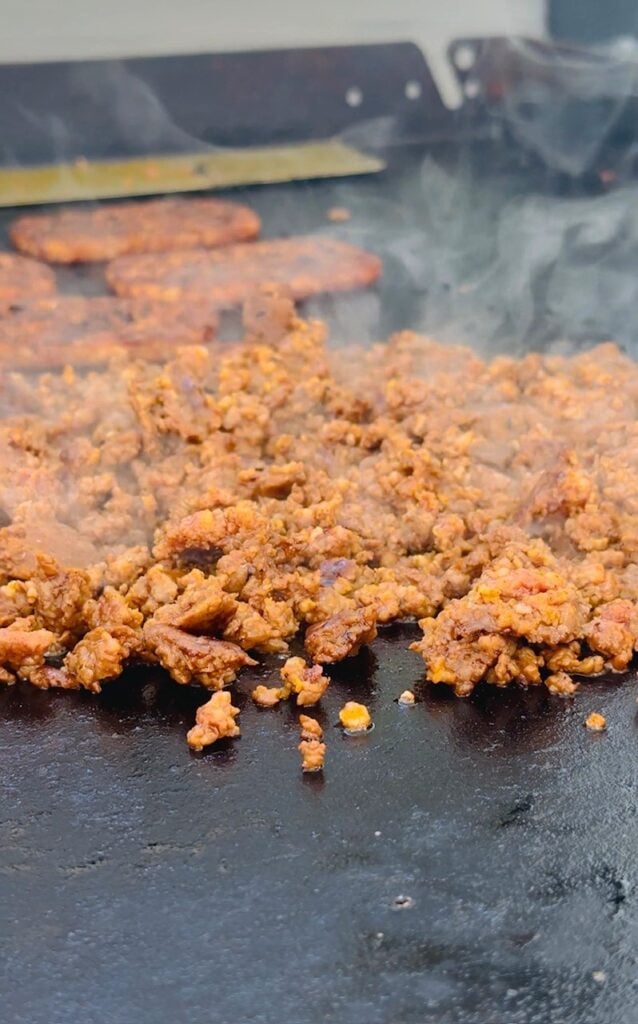 chorizo on griddle