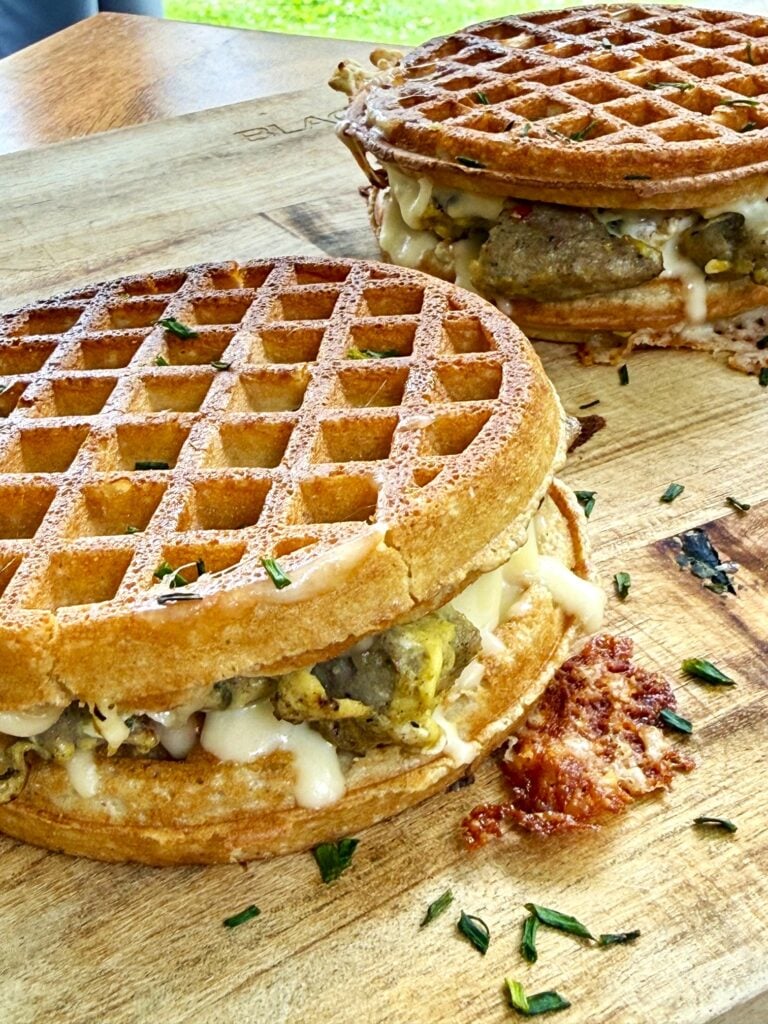 Blackstone High Protein Chicken Waffle Quesadillas