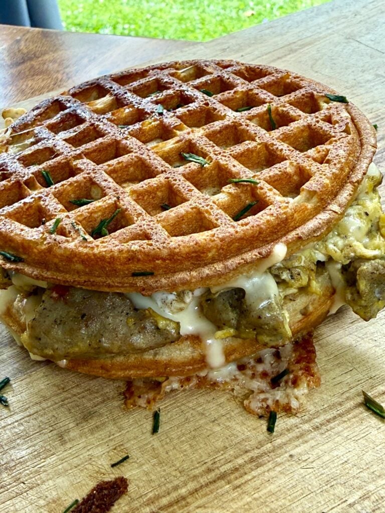 Blackstone Chicken and Waffle Quesadillas