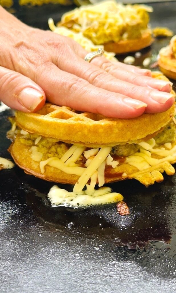 Blackstone Chicken and Waffle Quesadillas