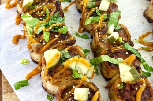 Blackstone Loaded Burger Skewers