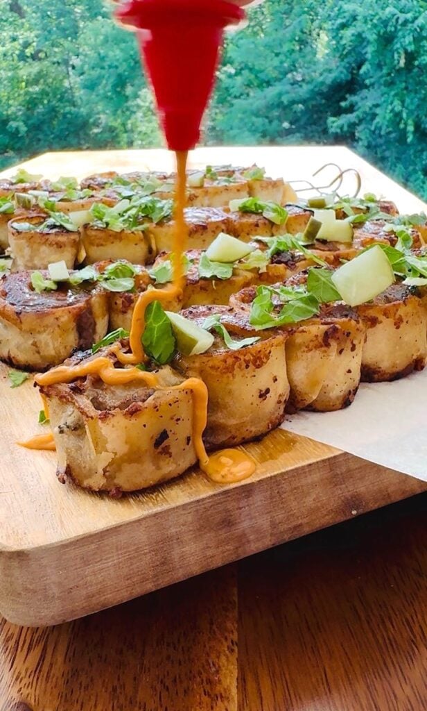 Blackstone Loaded Burger Skewers