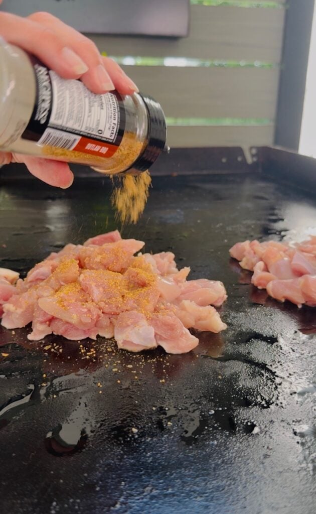 chicken on the griddle