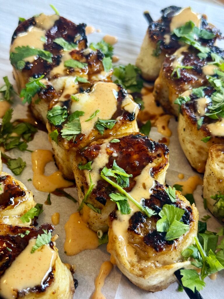 Blackstone Teriyaki Turkey Pinwheel Skewers