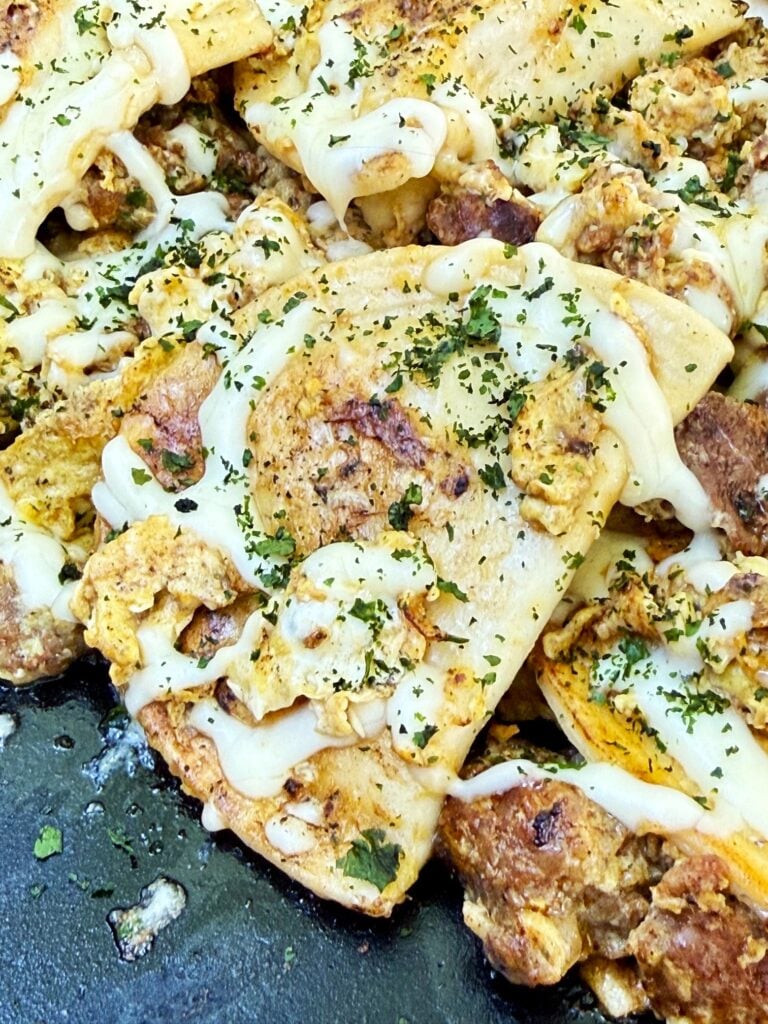 Blackstone Chorizo Breakfast Pierogies