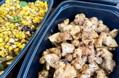Blackstone Chicken Sweet Potato and Corn Meal Prep
