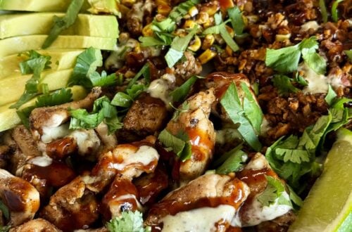 Blackstone BBQ Chicken Sweet Potato Rice Bowls