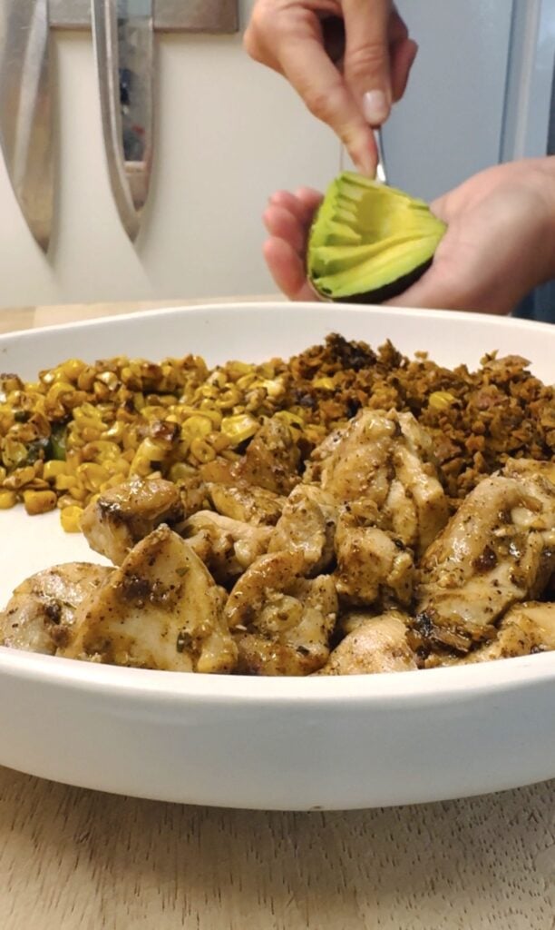 Blackstone BBQ Chicken Sweet Potato Rice Bowls