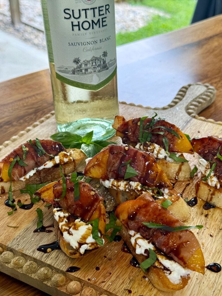 Blackstone Prosciutto Peach Ricotta Crostini