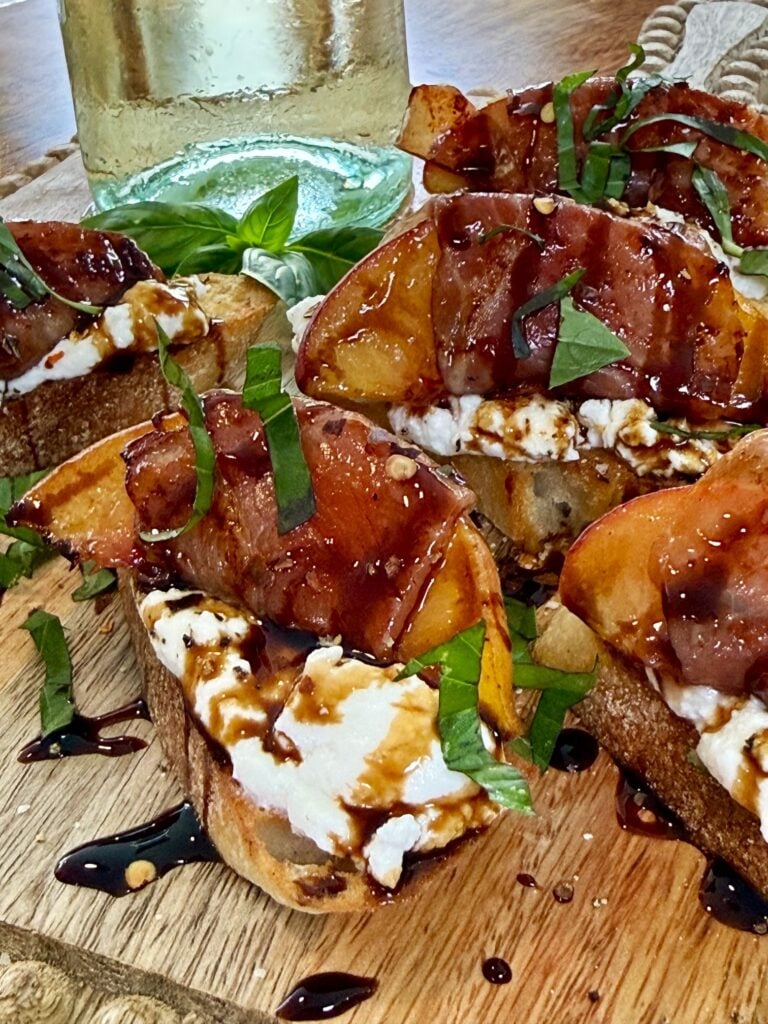 Blackstone Prosciutto Peach Ricotta Crostini