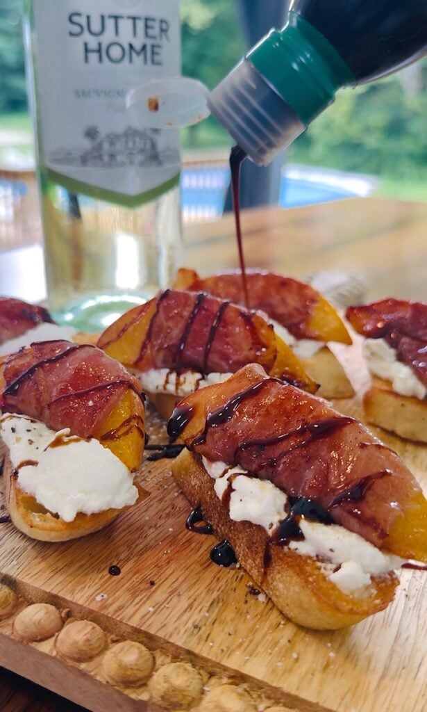 Blackstone Prosciutto Peach Ricotta Crostini