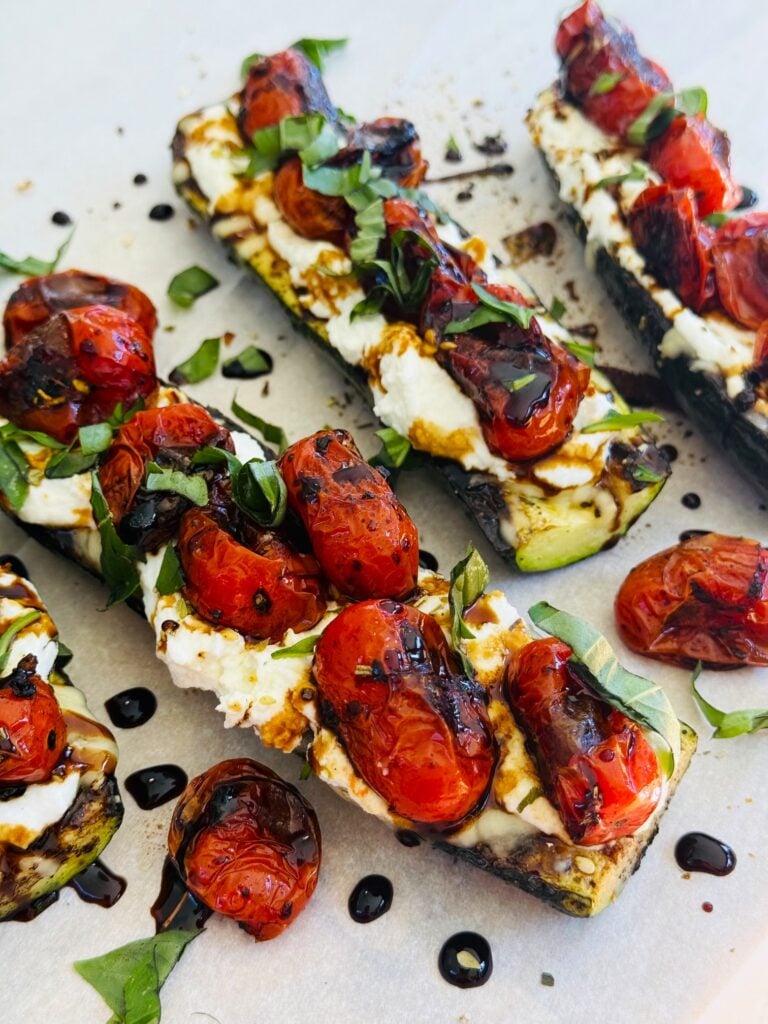 Blackstone Caprese Stuffed Zucchini