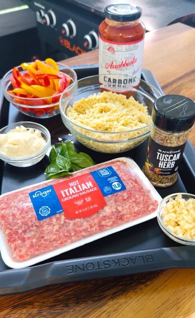 recipe ingredients on a tray