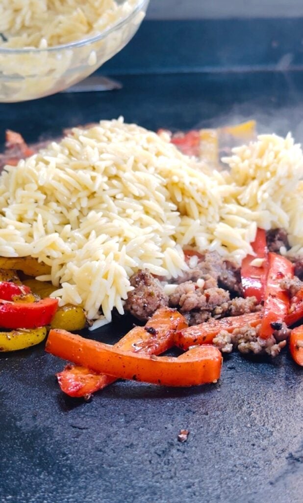 Blackstone Italian Orzo and Peppers