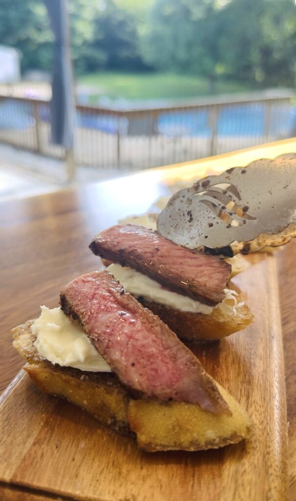 Blackstone Steak Caprese Crostini